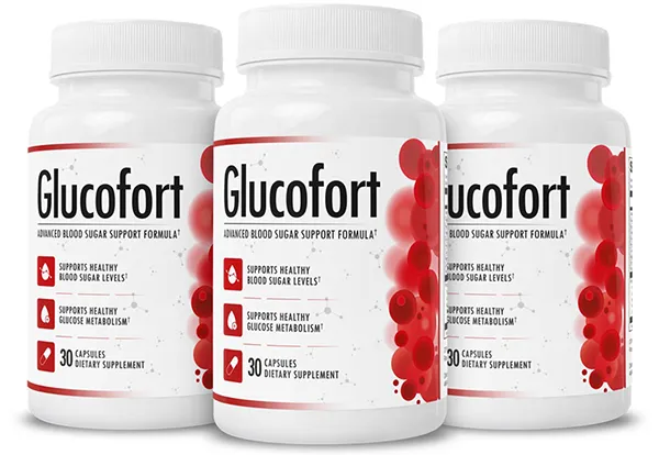 3 bottles of GlucoFort - formulated for Blood Sugar Goals. Glucose Level Support.