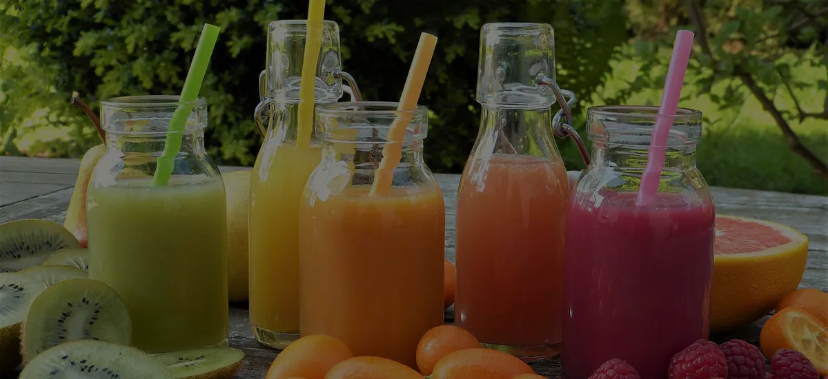 Background with healthy smoothie drinks